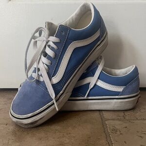 Vans Blue and White Old Skool Skate Shoes